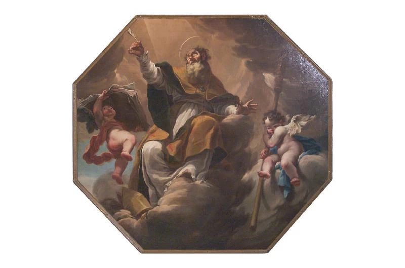 48-Pittoni G. (1717-1720), Dipinto con Sant'Agostino in gloria